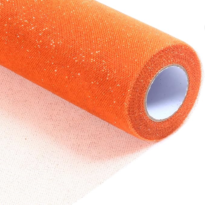 Sparkling Tulle Rolls, 15” by 30 Yards Glitter Tulle Spool Ribbon Fabric by ICOSHOW