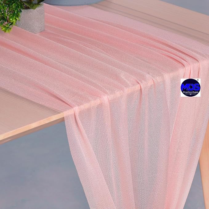 MDS 5 Pack 10ft Chiffon Table Runner 29 x 120 Inches Sheer Wedding Runner - Image 3