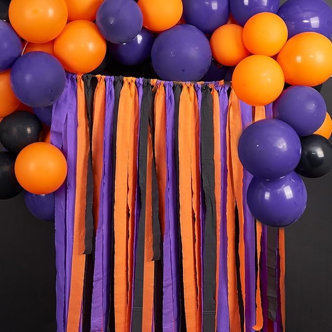 PartyWoo Purple Crepe Paper Streamers 4pcs 328ft Pack of Dark Purple Crepe - Image 2