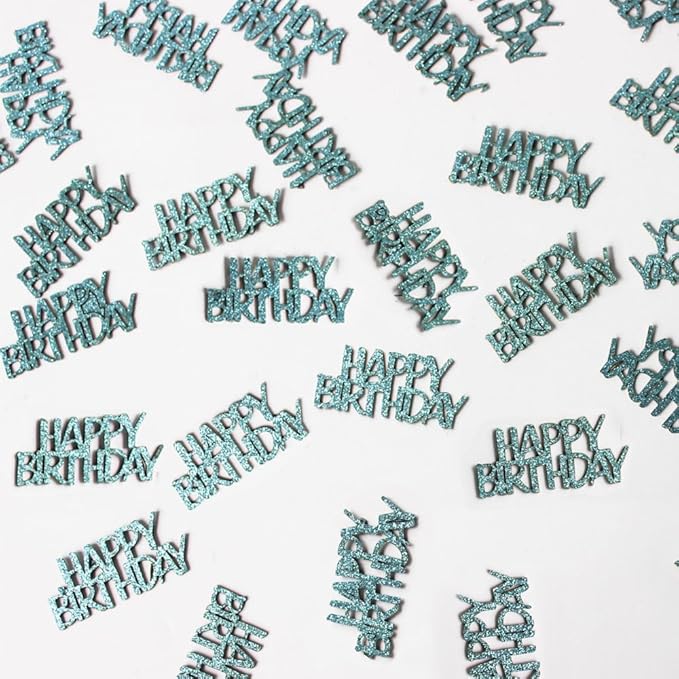 Blue Happy Birthday Confetti Birthday Table Decorations Baby Blue Glitter Table - Image 4