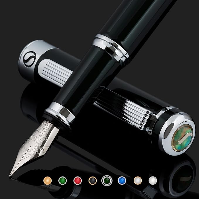 Scriveiner Black Green Fountain Pen by Scriveiner