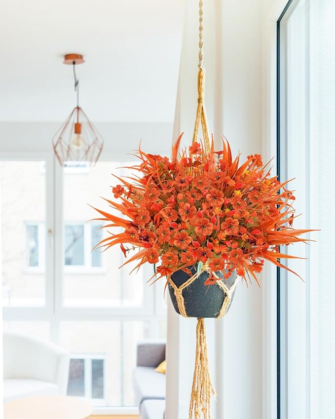 16 Pcs Fake Fall Flowers Decor Faux Fall Plants UV Resistant Artificial Fall - Image 7