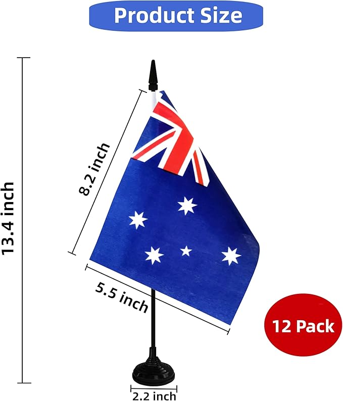 Australia Desk Flag, 12 Pack Australian Table Office Flag - Image 2