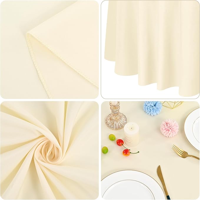 12 Pack 120 Inch Round Tablecloth, Washable Tablecover - Image 3