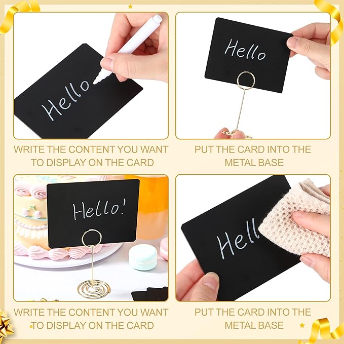 TecUnite 12 Pcs Mini Chalkboard Signs - Image 7