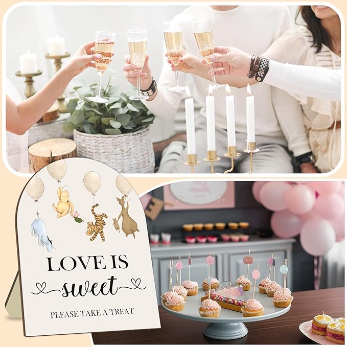 Winnie Love is Sweet Please Take A Treat Sign, Classic Pooh Love is Sweet Sign - Image 5