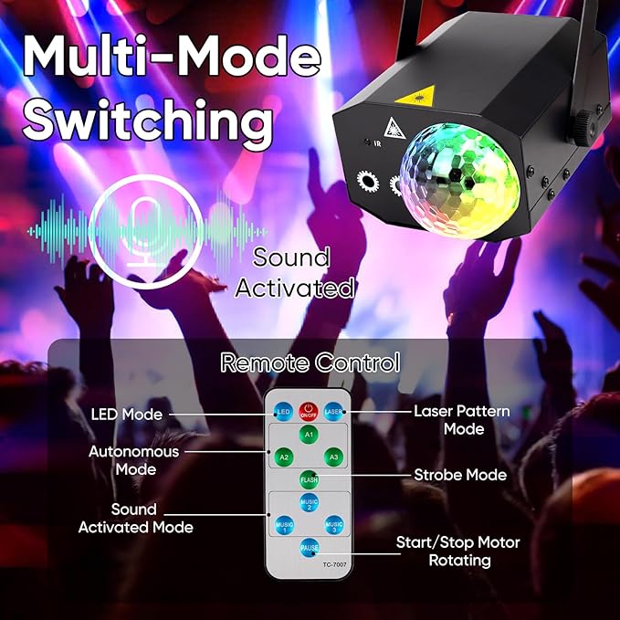 Party Lights DJ Disco Ball Light: LED Stage Laser Light - Image 3