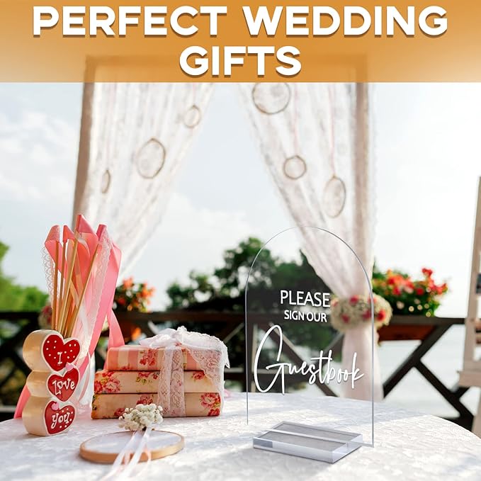 Chunful 4 Pcs Clear Acrylic Wedding Sign - Image 3