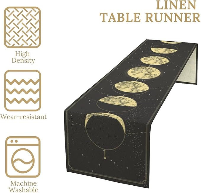 Sun Moon Table Runner, Mysterious Universe Milky Way Interstellar Space Western - Image 4