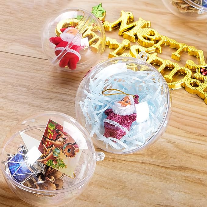 Fillable Christmas Ornaments Balls 80mm 10pk Clear Plastic Fillable Ornaments - Image 9