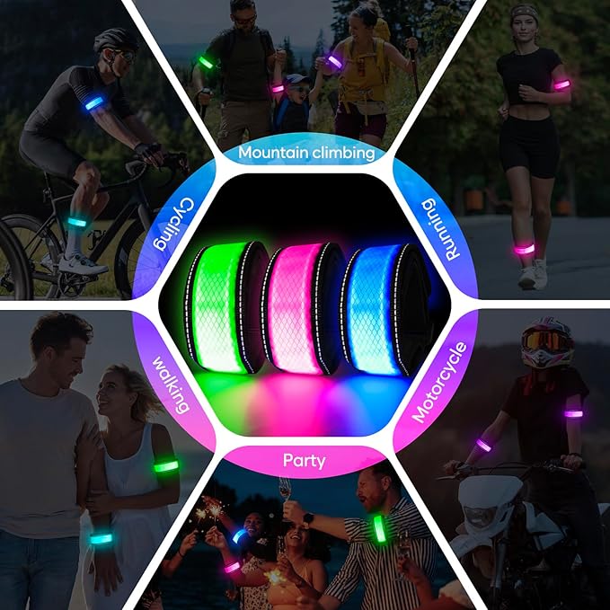 LED Armband for Running Walking Cycling, Rechargeable Running Lights Safety - Image 7