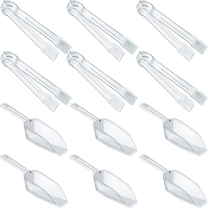 Roshtia 12 Pcs Plastic Serving Tongs Mini Kitchen Tongs Utility and Plastic by Roshtia