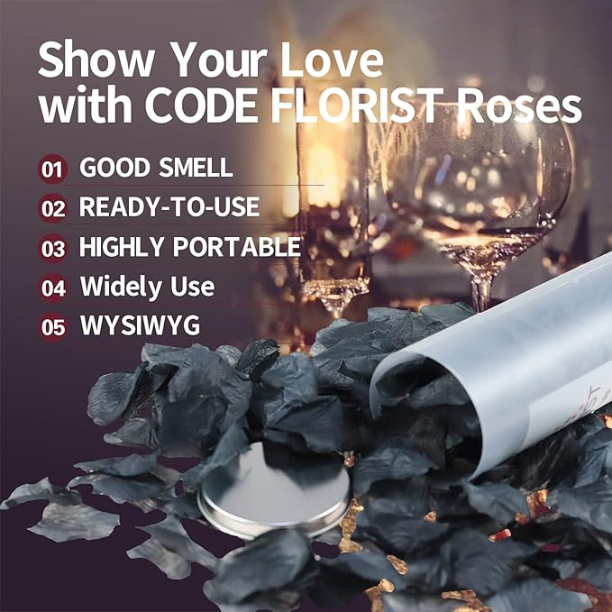 CODE FLORIST 1100 PCS Black Silk Rose Petals - Image 4