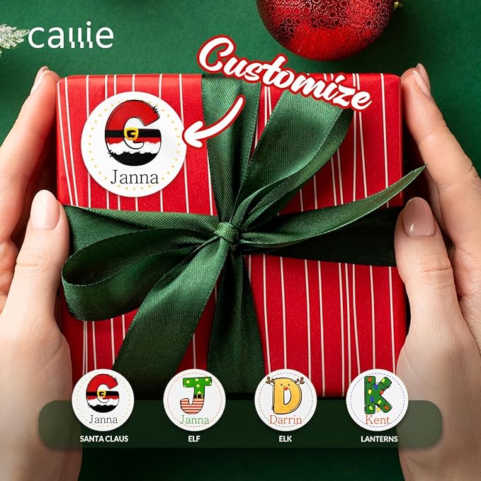 Personalized Christmas Name Stickers Xmas Decorations Initial Gift Stickers | 4 - Image 4