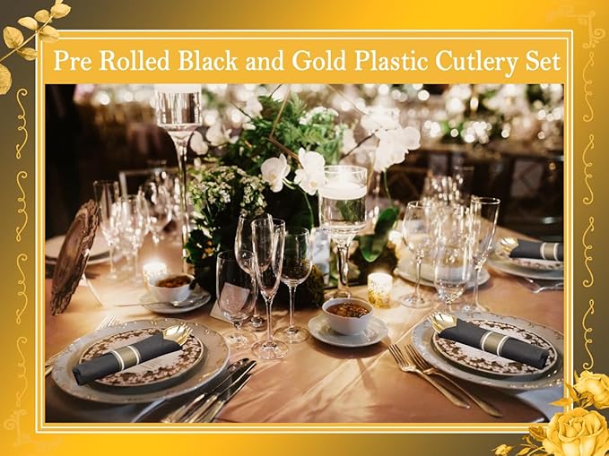 Supernal 60 Pack Gold Silverware, Pre Wrapped - Image 9