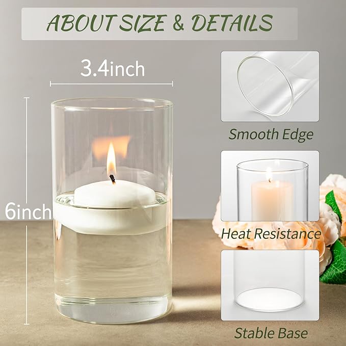12pcs Glass Cylinder Vases for Centerpieces - Image 2