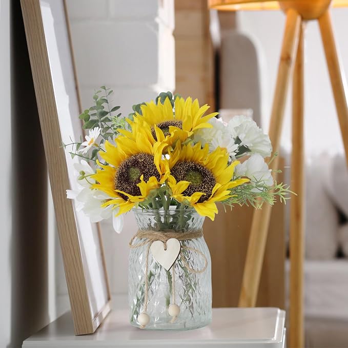 Artificial Sunflower Bouquets in Vase - Image 9