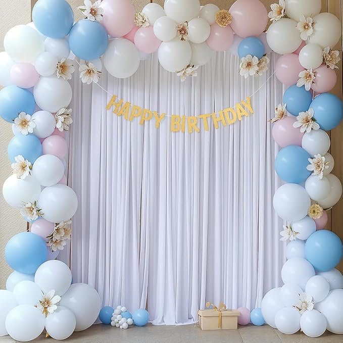 20ft×10ft Wrinkle Free White Backdrop Curtains - Image 6