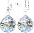 MerryNine 2 Pack Crystal Ball Prism Sun Shine Catcher Rainbow Pendants Maker by MerryNine