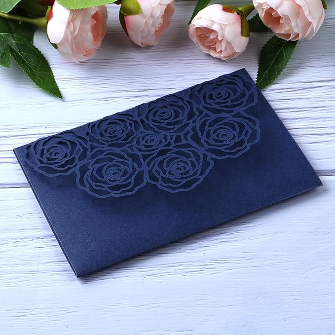20 Pcs Laser Cut Wedding Invitations Card Pocket - Image 4