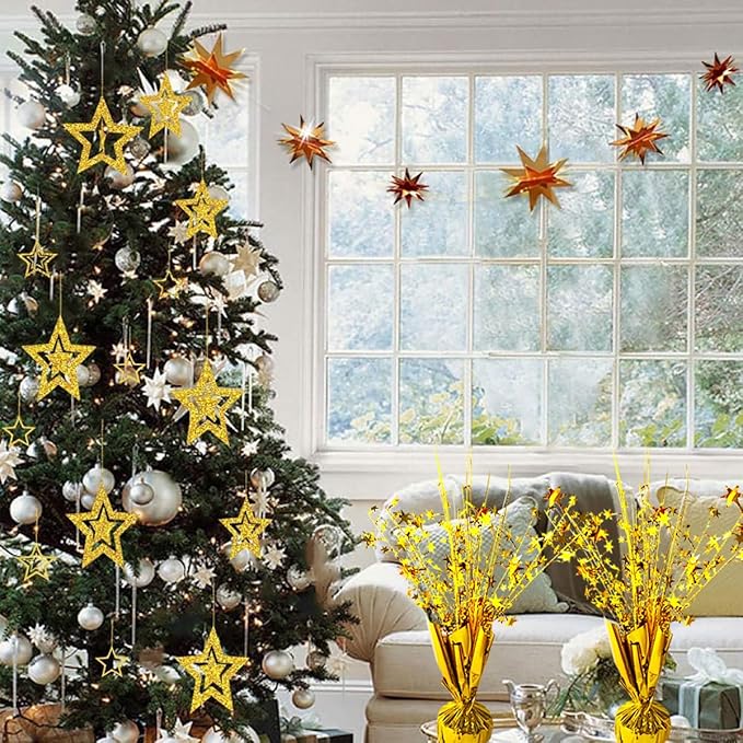 12 Pack Metallic Foil Spray Centerpiece Star Table Decoration Burst Table - Image 4