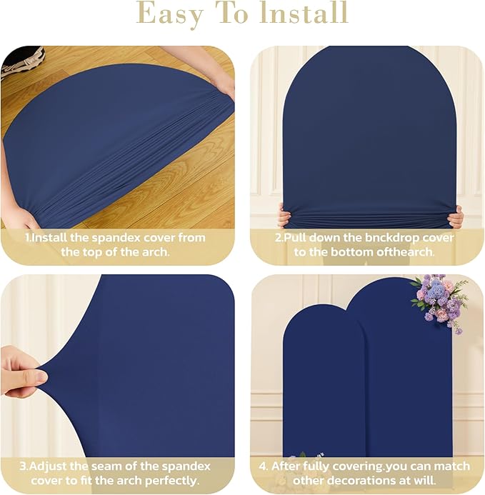 Navy Blue Arch Covers Set of 2, Birthday Party Decor - Image 7