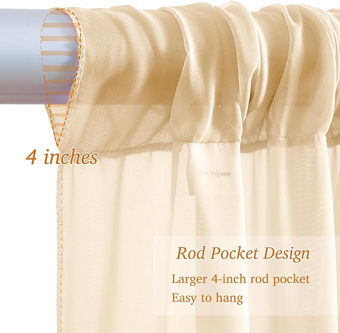 10x10ft Champagne Backdrop Curtain - Image 5