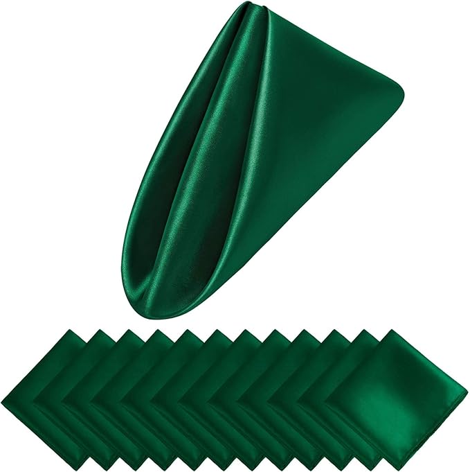 Aneco 12 Pieces Satin Napkin Square 20 x 20 Inches Dinner Napkins Weddings by Aneco