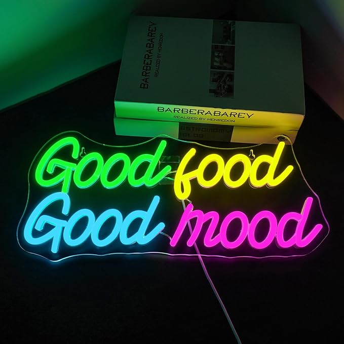 Looklight Good Food Good Mood Neon Sign, Letter Neon Signs - Image 8