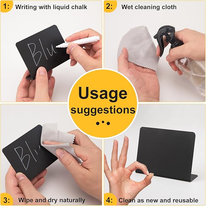 20 Pcs 4"x3" Mini Chalkboard Signs - Image 4