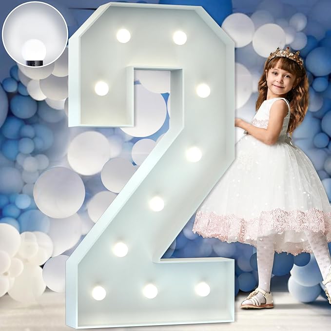 Marquee Numbers 4 Feet Tall Big Light Up Numbers 2nd 21st 25th Birthday by Letsmakeitimpressive