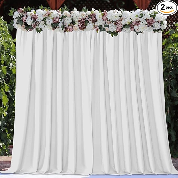 Joydeco White Backdrop Curtains by JOYDECO