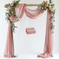 Wedding Arch Draping Fabric 3 Panels 28.7" x 20FT Dusty Rose Sheer Chiffon by Xiomot