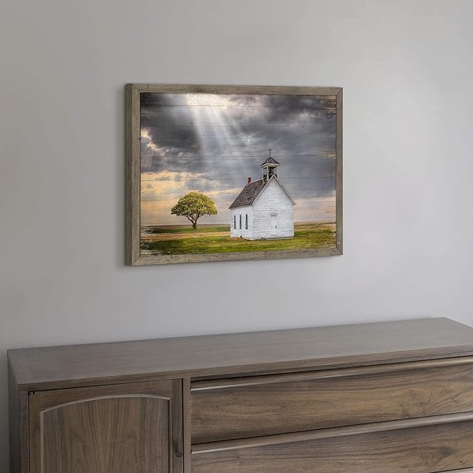 Beautiful Scene Wooden Art Framed: Little House under the Sun Wood Artwork - Image 4