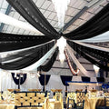6 Panels Black Wedding Ceiling Drapes 5ftx30ft Ceiling Drapes Chiffon Fabric by fani