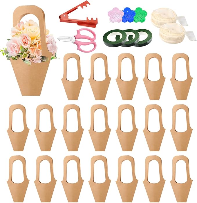 50 pc Kraft Paper Flower Bags by HDFCLUP