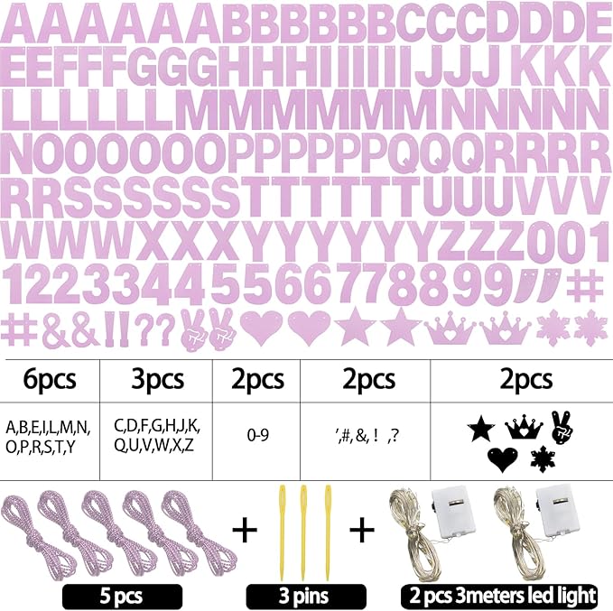167Pcs DIY Glitter Customizable Banner Kit Happy Birthday Letter Banners Happy - Image 3