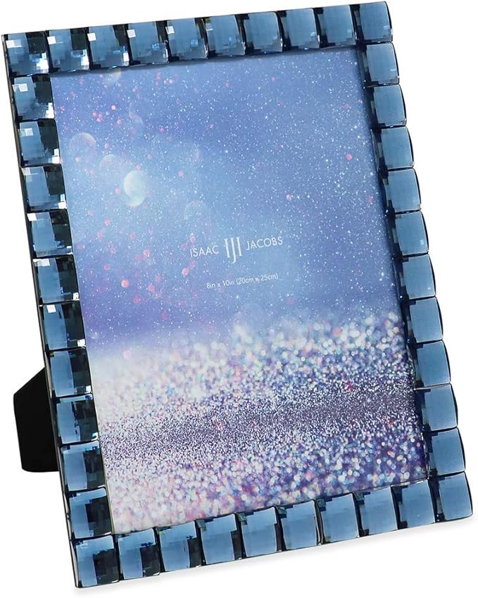 Isaac Jacobs Decorative Sparkling Navy Jewel Picture Frame, Photo Display & by IsaacJacobs