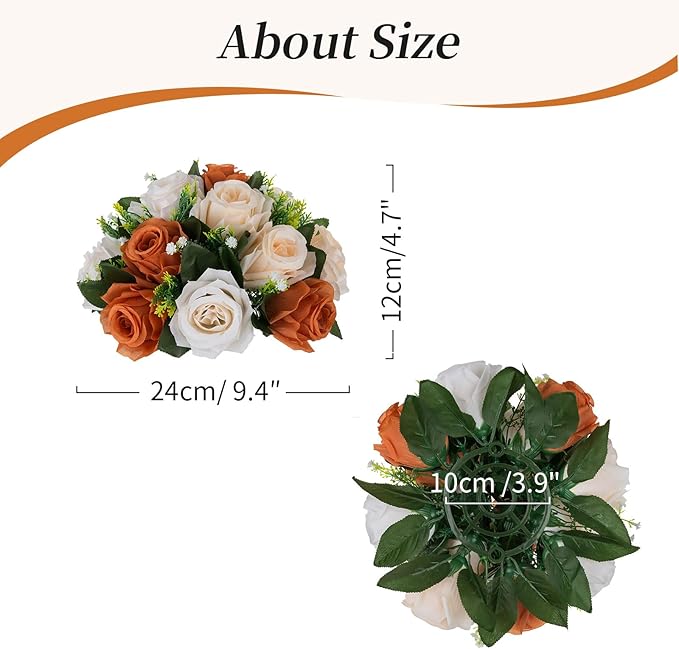 BLOSMON Flower Balls for Centerpieces Decoration: 2 Pcs Terracotta Artificial - Image 5