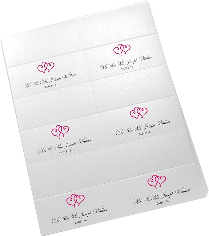 Linked Hearts Printable Place Cards, Laser & Inkjet Printers - Image 4