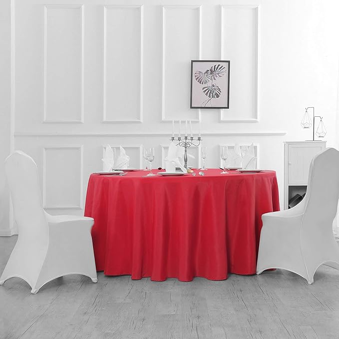 Cupuamon 120 inch Round Tablecloth Washable Polyester Table Cloth Decorative - Image 4