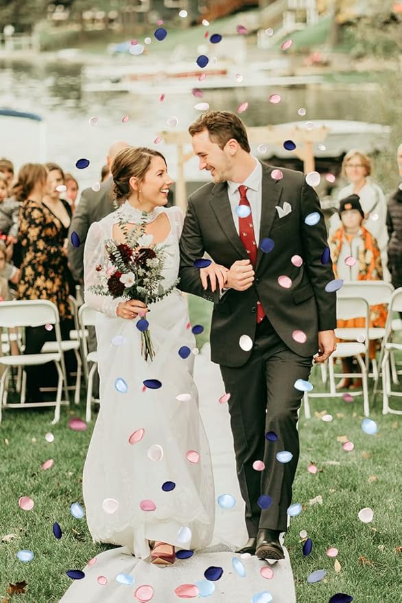 Serwalin 500pcs Silk Rose Petals Artificial Flower Pink Navy Blue - Image 7