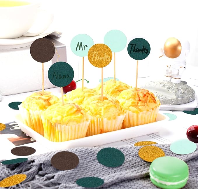 Sage-Green Gold Brown Party Decorations - Image 3