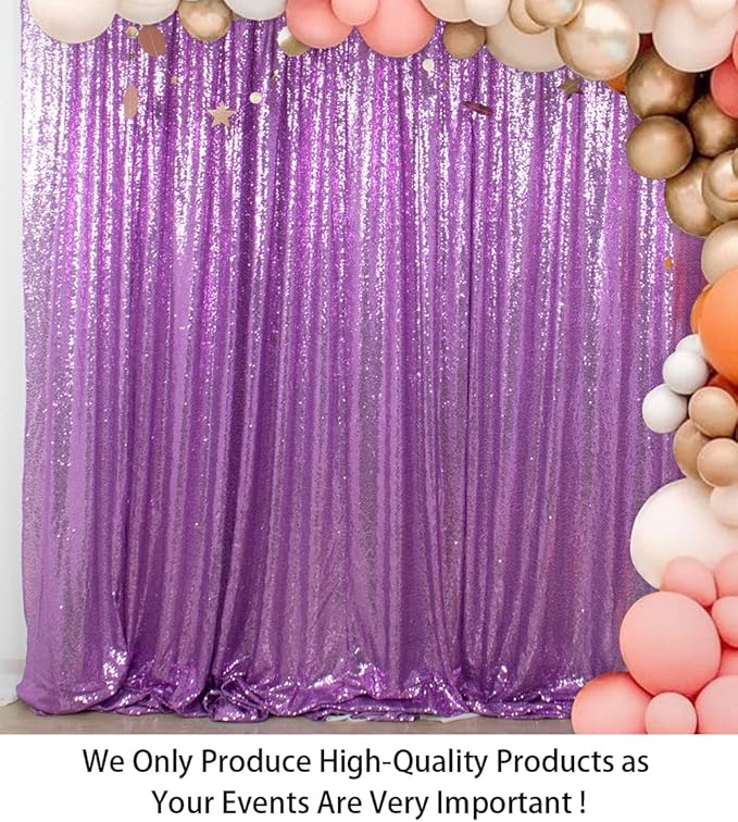 ShiDianYi Sequin Backdrop Lavender 2 Panels 4Ft x 10Ft | Add Shimmer and Shine - Image 2
