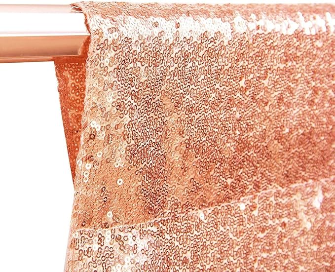 Poise3EHome 8Ft x 10Ft Rose Gold Sequin Backdrop, Glitter Thick Satin Sequin - Image 6