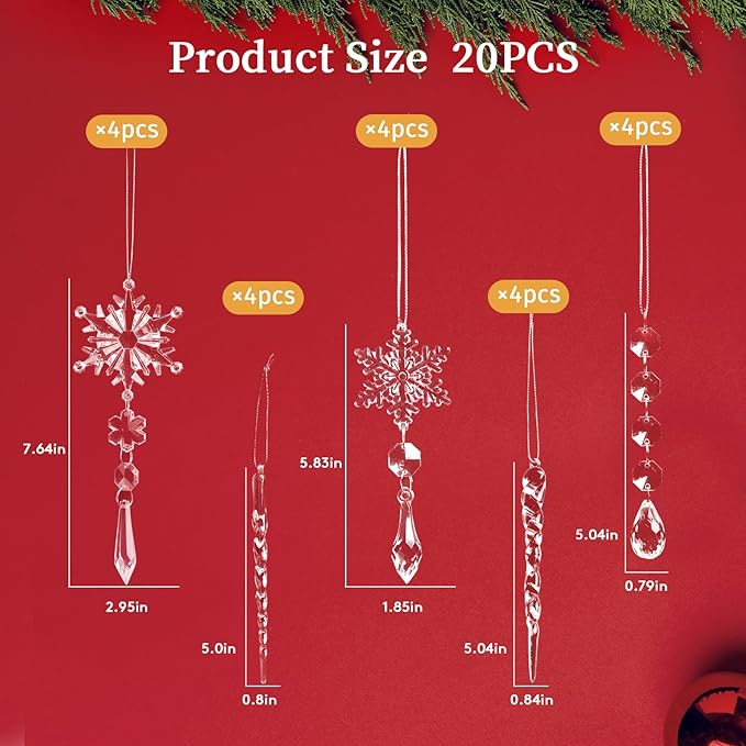 20pcs Christmas Ornaments Set for Tree - Image 3