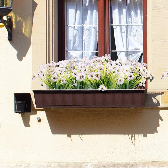 12 Bundles Artificial Flowers Outdoor UV Resistant Fake Flowers No Fade Plastic - Image 4