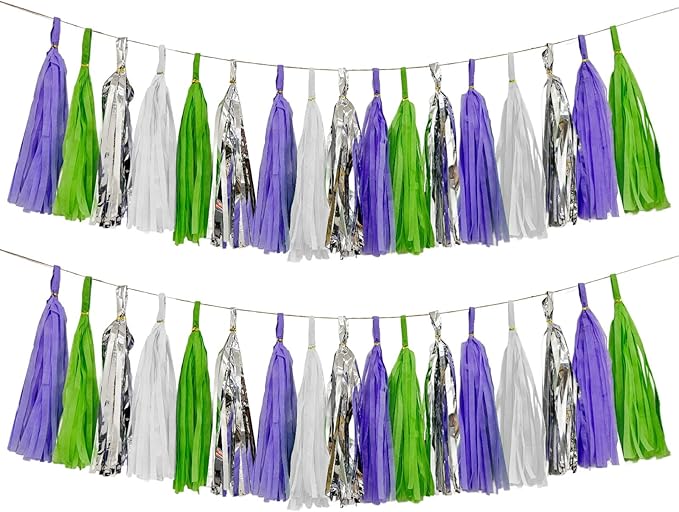 Tissue Paper Tassel Garland Banner, Party Decorations by AimtoHome
