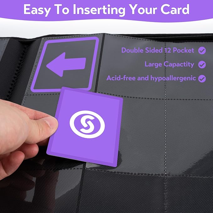 SMYV 12 Pocket Trading Card Binder, Premium PU Cover Card Binder - Image 5