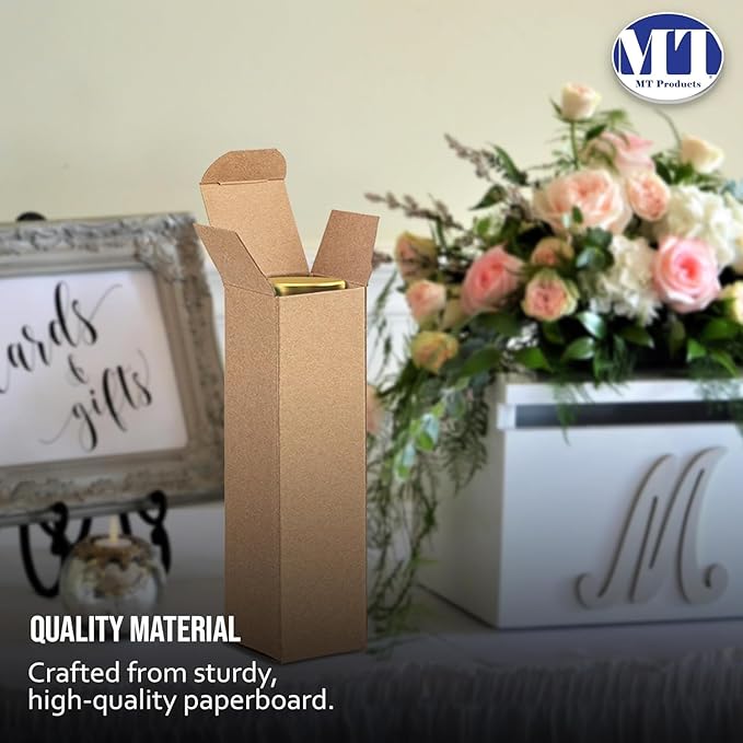 MT Products Tuck Top Kraft Paperboard Gift Box 2" x 2" x 7" - Image 3